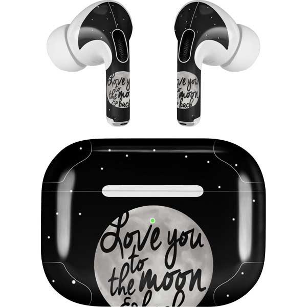 To The Moon And Back BW AirPods Skins