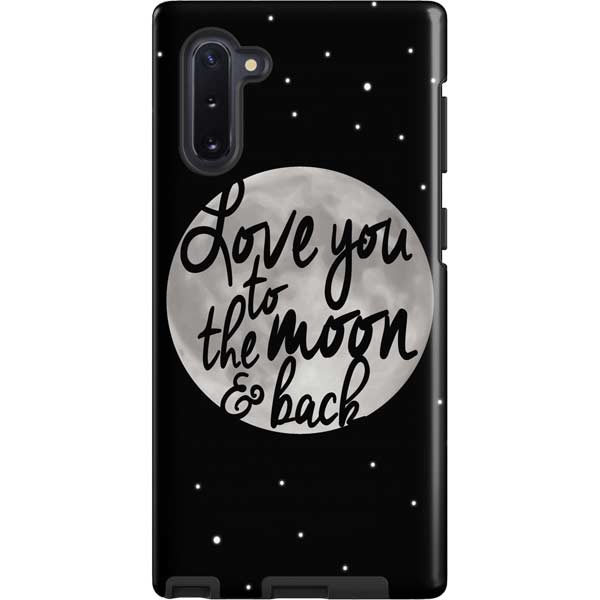 To The Moon And Back BW Galaxy Cases