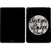 To The Moon And Back BW iPad Skins