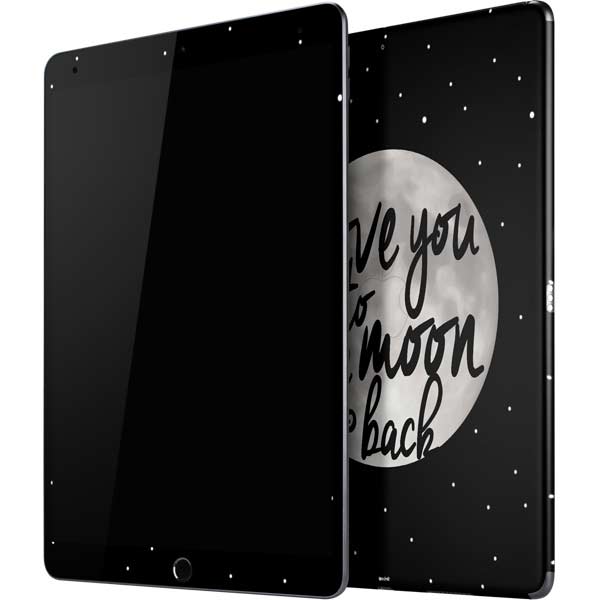To The Moon And Back BW iPad Skins