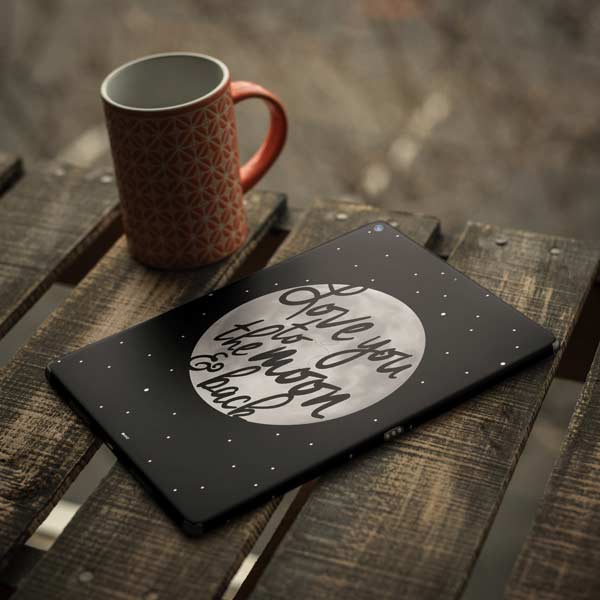 To The Moon And Back BW iPad Skins