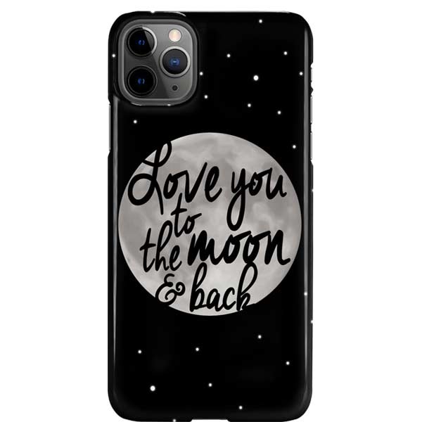 To The Moon And Back BW iPhone Cases