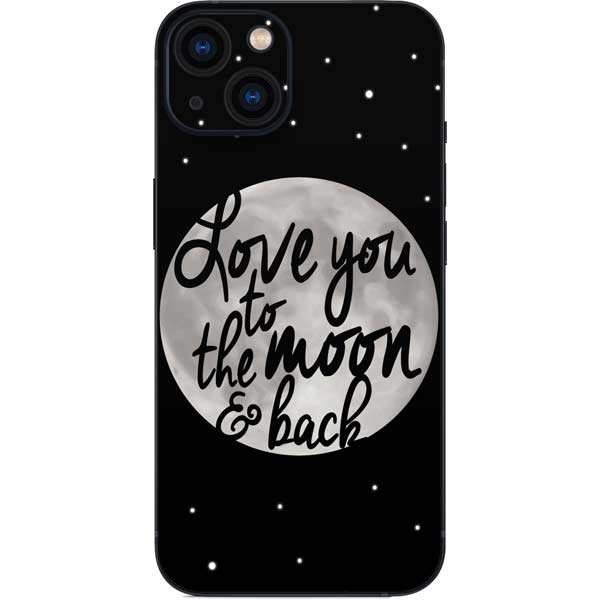 To The Moon And Back BW iPhone Skins