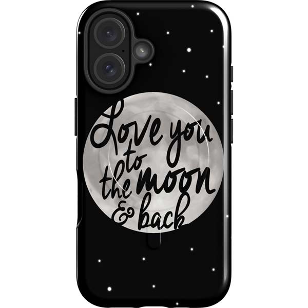 To The Moon And Back BW iPhone 16 Magsafe Impact Case