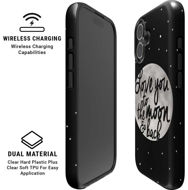 To The Moon And Back BW iPhone 16 Magsafe Impact Case