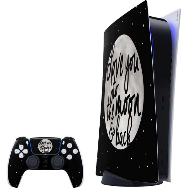 To The Moon And Back BW PlayStation PS5 Skins