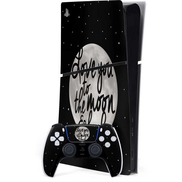 To The Moon And Back BW PlayStation PS5 Skins