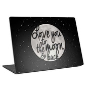 To The Moon And Back BW Laptop Skins