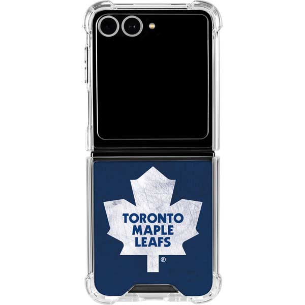 NHL Toronto Maple Leafs Distressed Galaxy Z Flip7 Clear Case