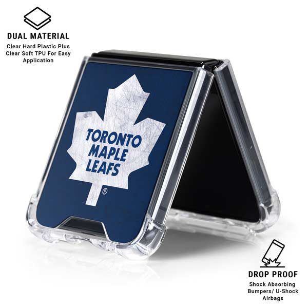 NHL Toronto Maple Leafs Distressed Galaxy Z Flip7 Clear Case