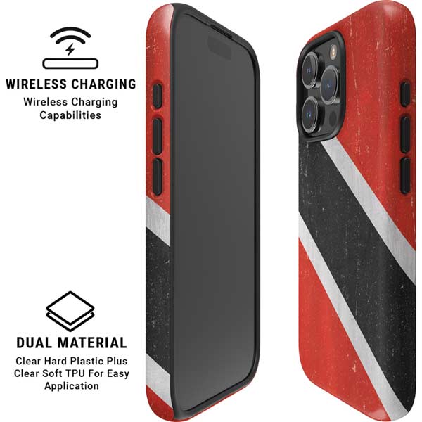 Trinidad and Tobagao Flag Distressed iPhone 16 Pro Max Magsafe Impact Case