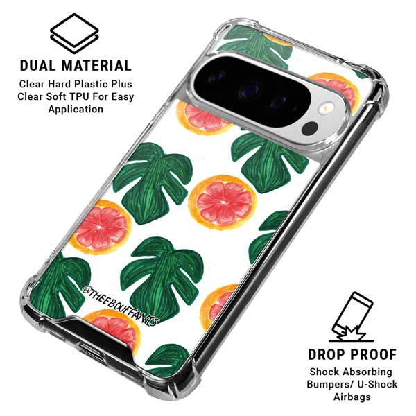 Bouffants and Broken Hearts Tropical Leaves and Citrus Google Pixel 10 Pro Clear Case