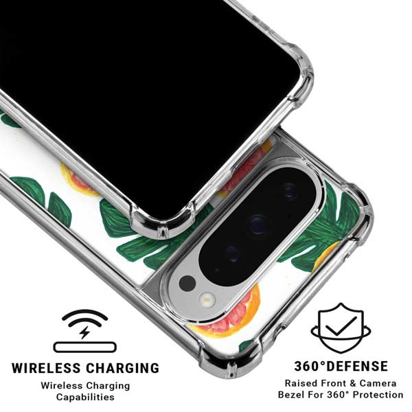 Bouffants and Broken Hearts Tropical Leaves and Citrus Google Pixel 10 Pro Clear Case