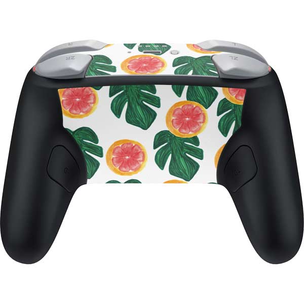 Bouffants and Broken Hearts Tropical Leaves and Citrus Nintendo Switch 2 (2025) Pro Controller Skin