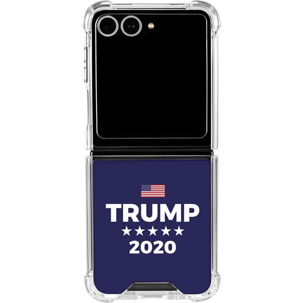 Trump 2020 Blue Galaxy Z Flip7 Clear Case