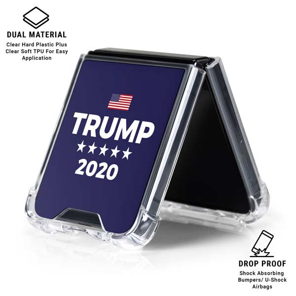 Trump 2020 Blue Galaxy Z Flip7 Clear Case