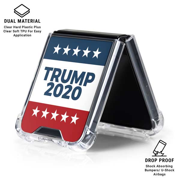 Trump 2020 Red White and Blue Galaxy Z Flip7 Clear Case