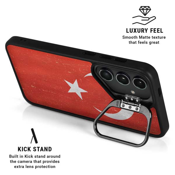 Turkish Flag Distressed Galaxy S26 Ultra Kickstand Case