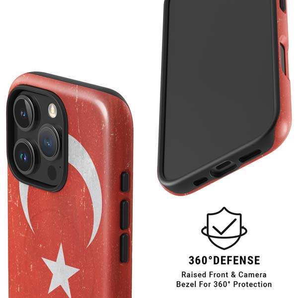 Turkish Flag Distressed iPhone 16 Pro Max Magsafe Impact Case