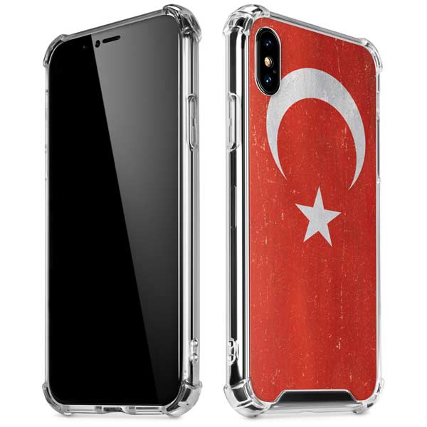 Turkish Flag Distressed iPhone X/XS Clear Case