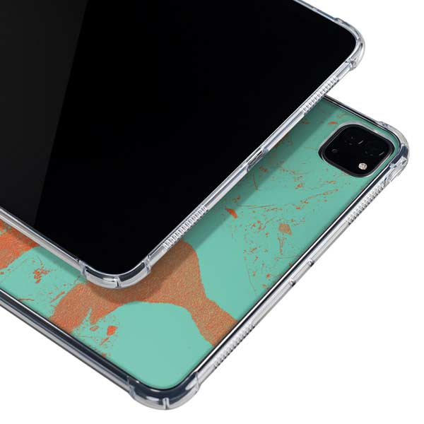 Turquoise and Orange Marble iPad Pro 11in (2024) Clear Case