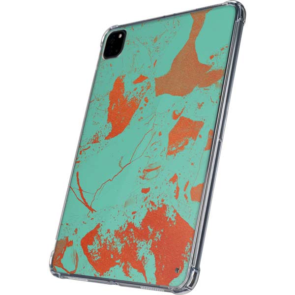 Turquoise and Orange Marble iPad Pro 11in (2024) Clear Case