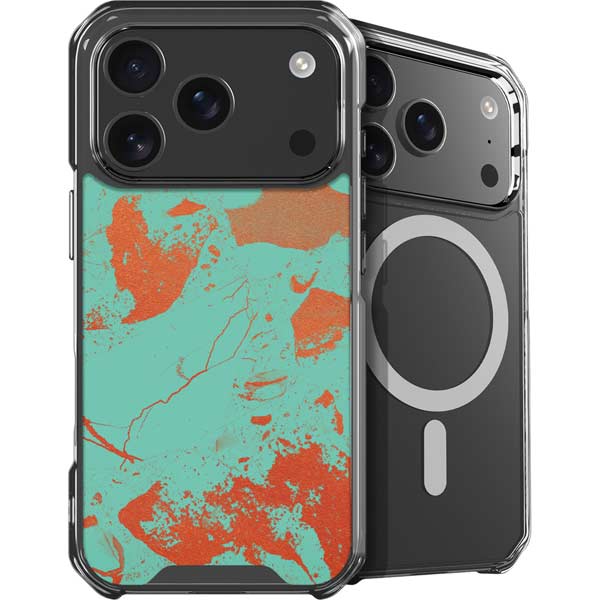 Turquoise and Orange Marble iPhone 17 Pro MagSafe Case
