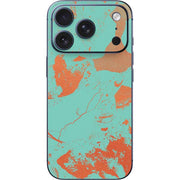Turquoise and Orange Marble iPhone 17 Pro Max Skin