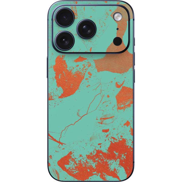 Turquoise and Orange Marble iPhone 17 Pro Max Skin