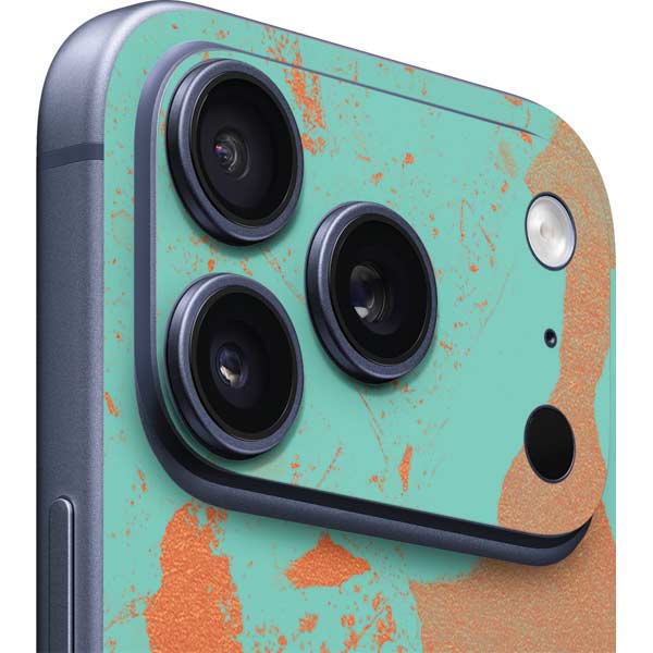 Turquoise and Orange Marble iPhone 17 Pro Max Skin
