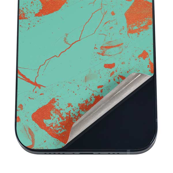 Turquoise and Orange Marble iPhone 17 Pro Max Skin