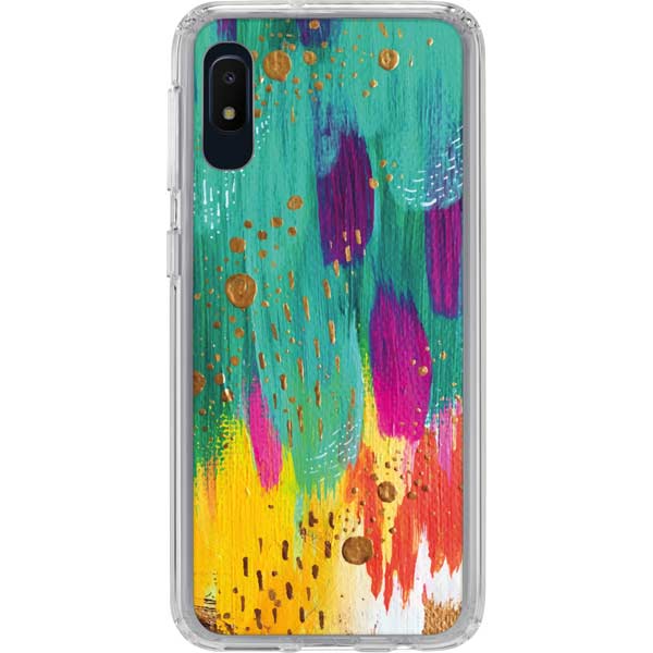 Turquoise Brush Stroke by Etta Vee Galaxy Cases