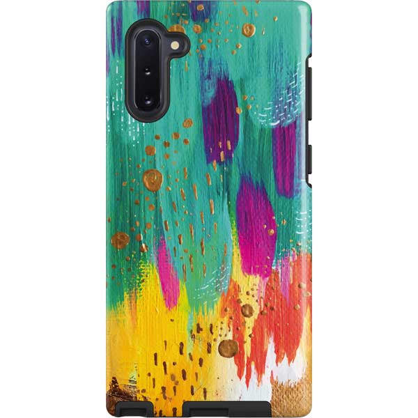 Turquoise Brush Stroke by Etta Vee Galaxy Cases