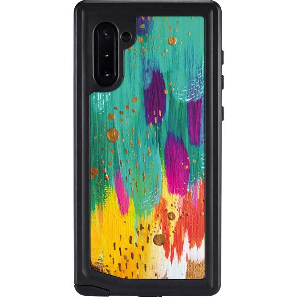 Turquoise Brush Stroke by Etta Vee Galaxy Cases