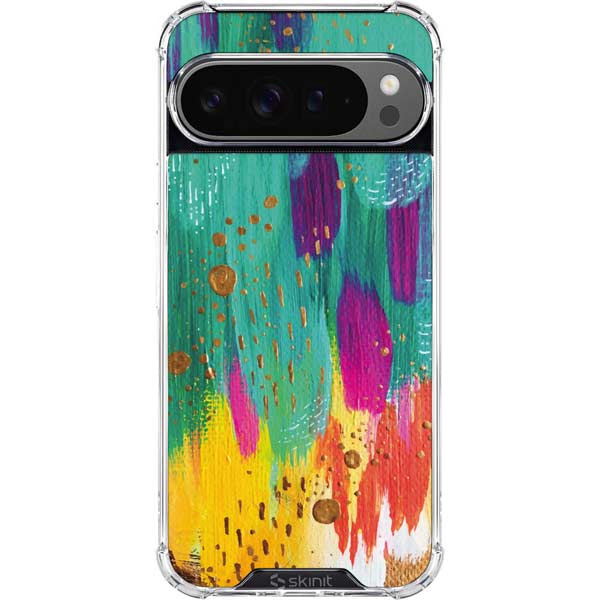 Turquoise Brush Stroke by Etta Vee Google Pixel 10 Pro XL Clear Case