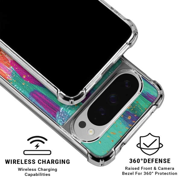 Turquoise Brush Stroke by Etta Vee Google Pixel 10 Pro XL Clear Case