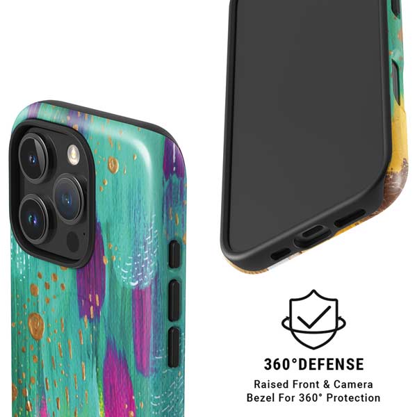 Turquoise Brush Stroke by Etta Vee iPhone 16 Pro Max Magsafe Impact Case
