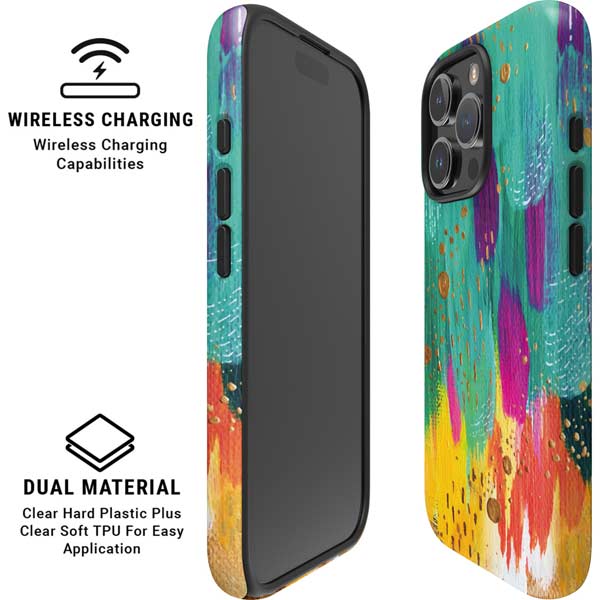 Turquoise Brush Stroke by Etta Vee iPhone 16 Pro Max Magsafe Impact Case