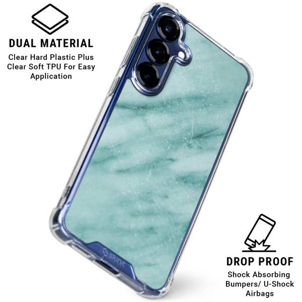 Turquoise Marble Galaxy S25 FE Clear Case
