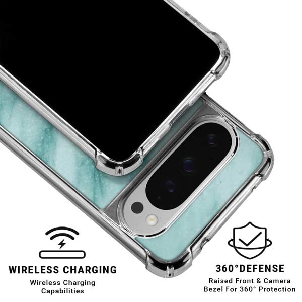 Turquoise Marble Google Pixel 10 Pro XL Clear Case
