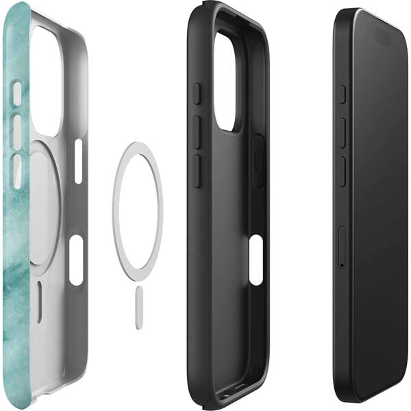 Turquoise Marble iPhone 16 Pro Max Magsafe Impact Case