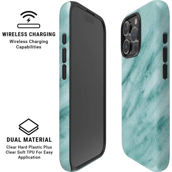 Turquoise Marble iPhone 16 Pro Max Magsafe Impact Case