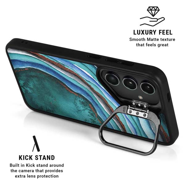 Turquoise Watercolor Geode Galaxy S26 Ultra Kickstand Case