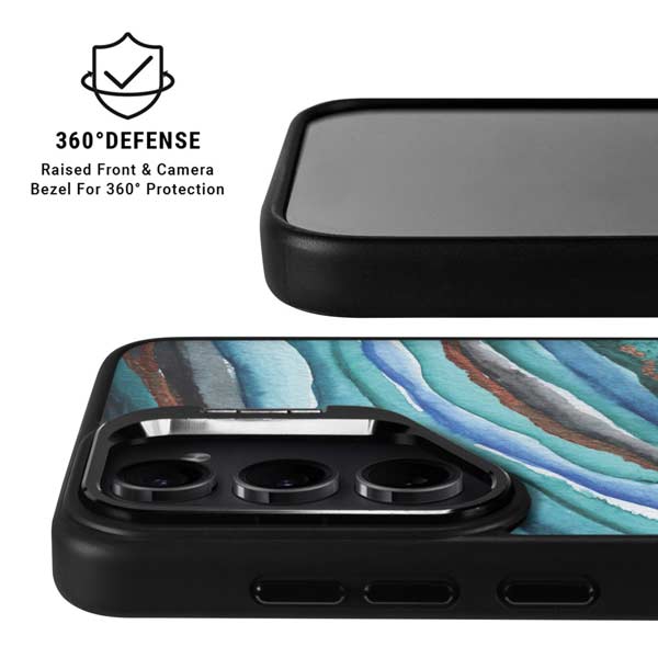 Turquoise Watercolor Geode Galaxy S26 Ultra Kickstand Case