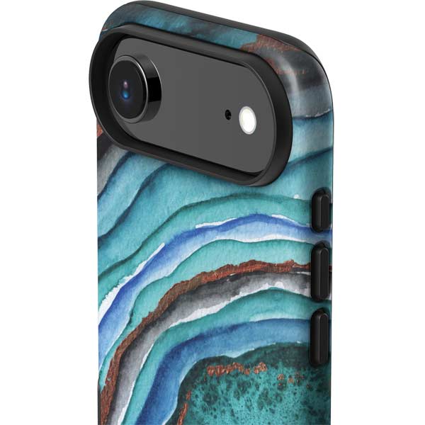 Turquoise Watercolor Geode iPhone 17 Air Impact Case
