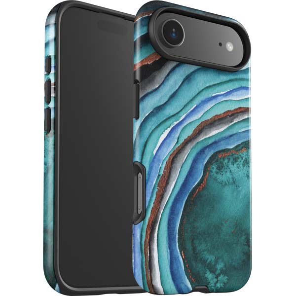 Turquoise Watercolor Geode iPhone 17 Air Impact Case