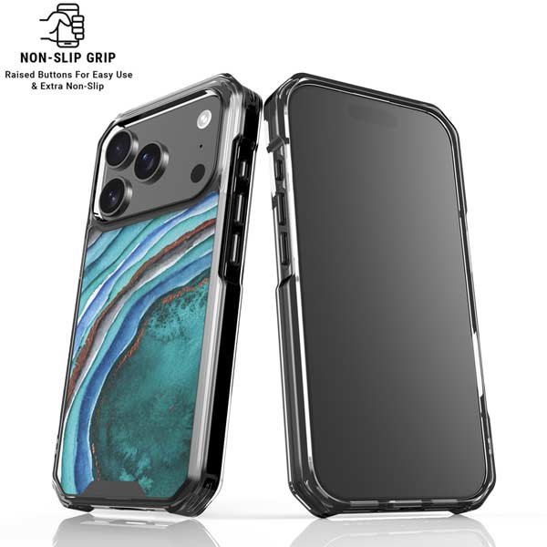 Turquoise Watercolor Geode iPhone 17 Pro Max MagSafe Case