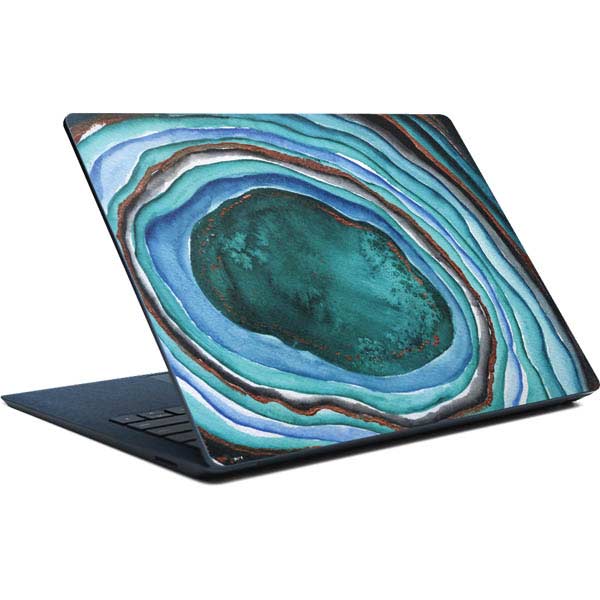 Turquoise Watercolor Geode Surface Laptop Skin