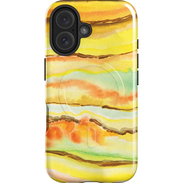 Tuscan Sun Watercolor Geode iPhone 16 Magsafe Impact Case
