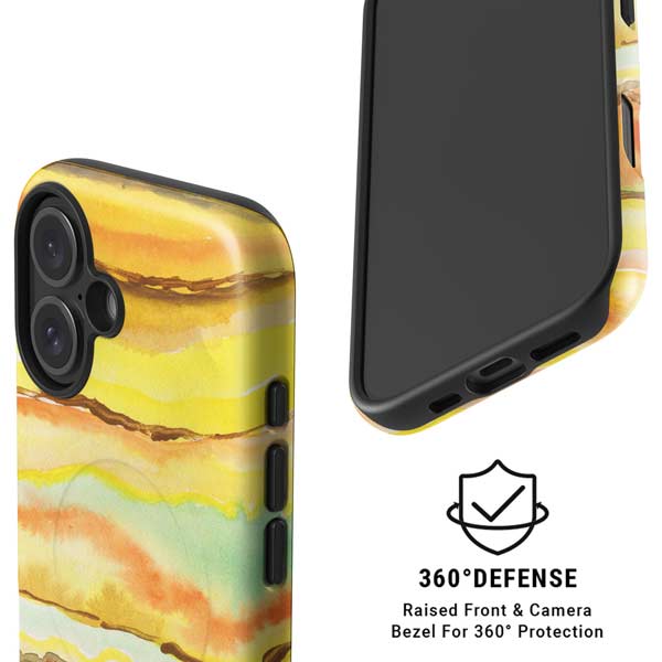 Tuscan Sun Watercolor Geode iPhone 16 Magsafe Impact Case